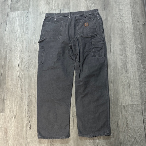 Men's Flannel Lined Gray Duck Canvas pants | 36 x 32 - Picture 7 of 10